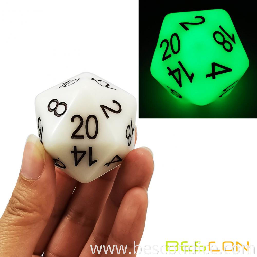 Jumbo Luminous Jadite 20 Sided Dnd Dice 1